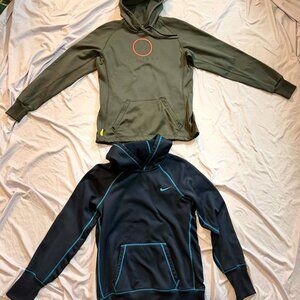 TWO Nike Therma Fit Hoodies - SIZE SM/MED - 1 Grey and 1 Blue